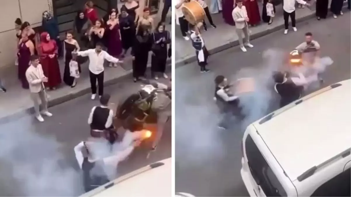 Düğün Konvoyunda Motosiklet Kazası