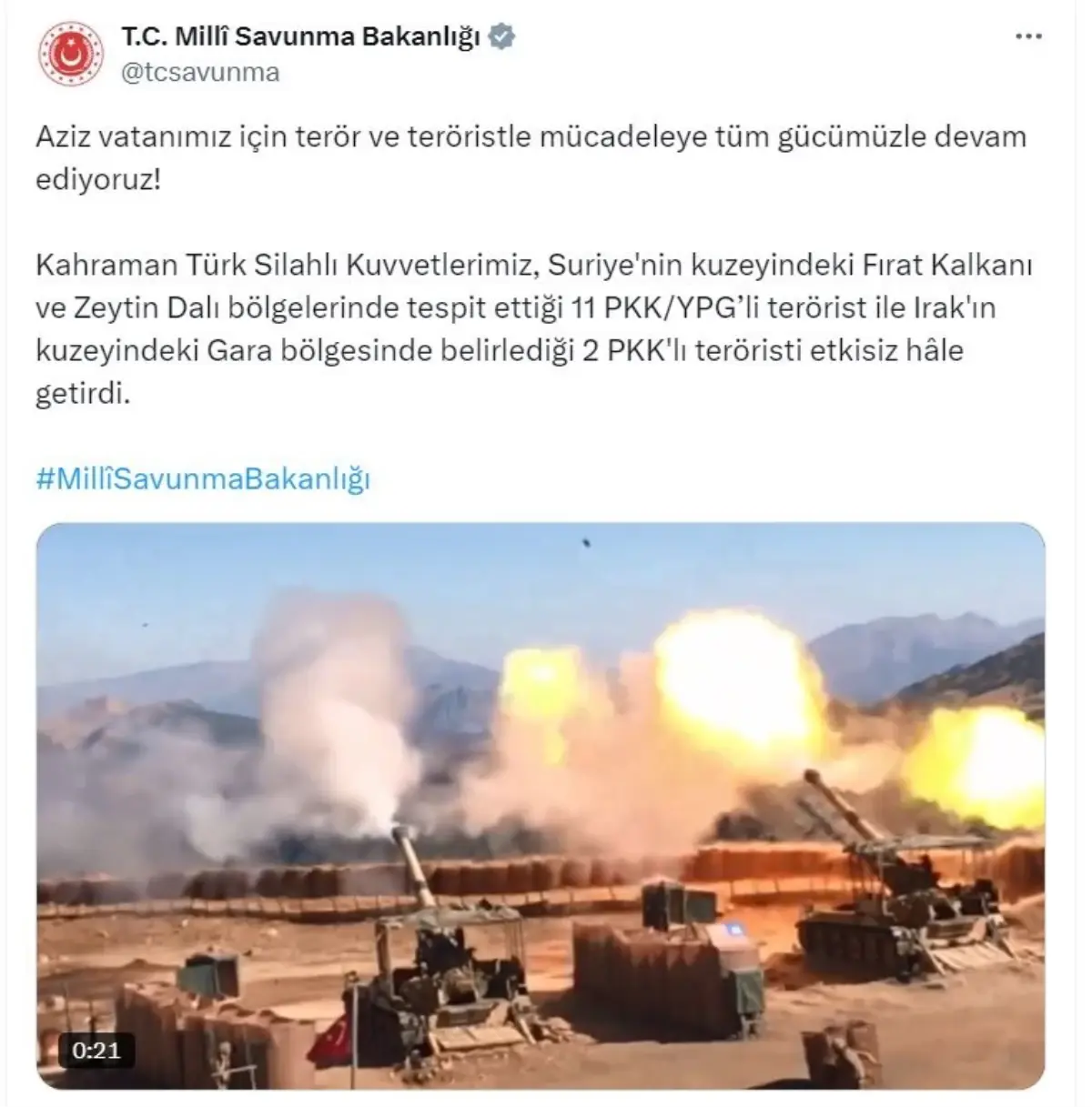 TSK, 13 Teröristi Etkisiz Hale Getirdi