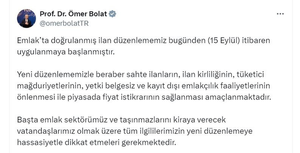 Emlakta Doğrulanmış İlan Düzeni Başladı
