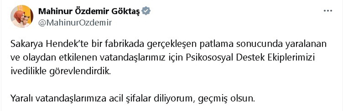 Bakan Göktaş\'tan Patlama Açıklaması