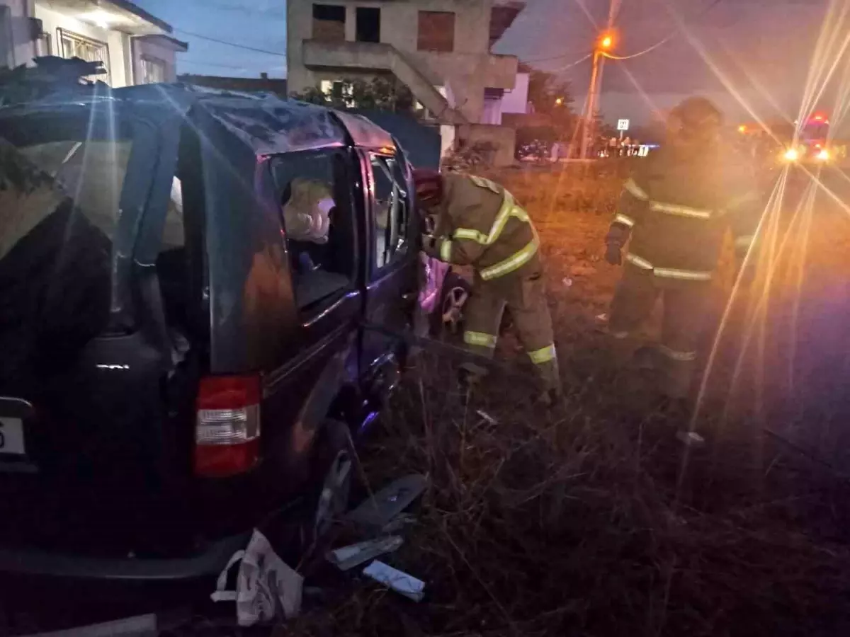 Susurluk\'ta Tek Taraflı Trafik Kazası: 1 Yaralı