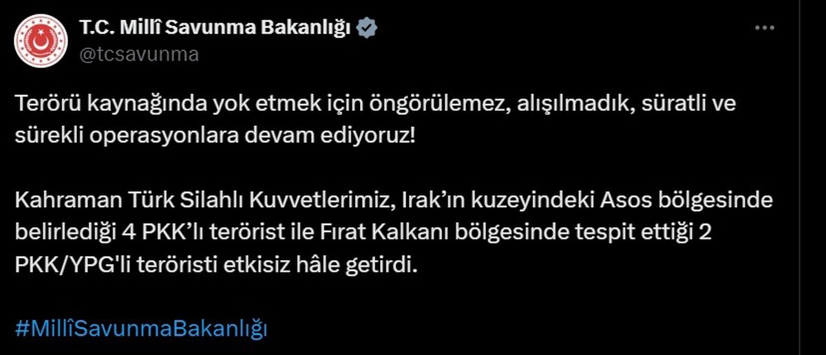 PKK Teröristleri İmha Edildi
