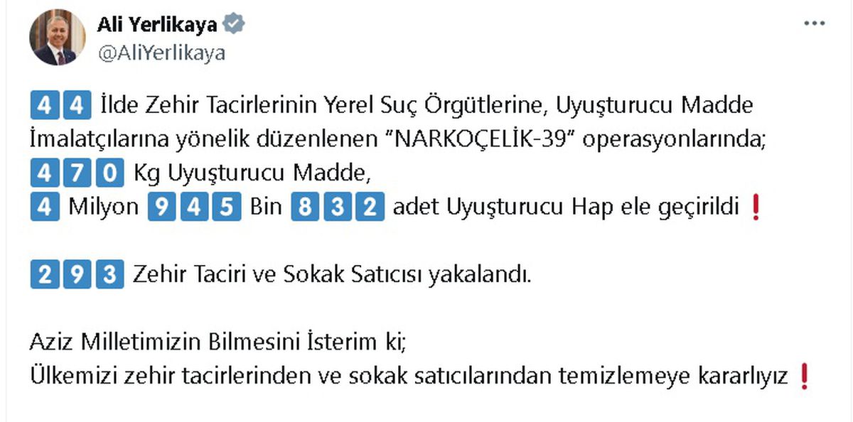 44 İlde Uyuşturucu Operasyonu: 293 Şüpheli Yakalandı