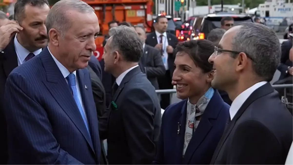 Cumhurbaşkanı Erdoğan New York\'ta! Hafize Gaye Erkan da karşılayanlar arasında yer aldı