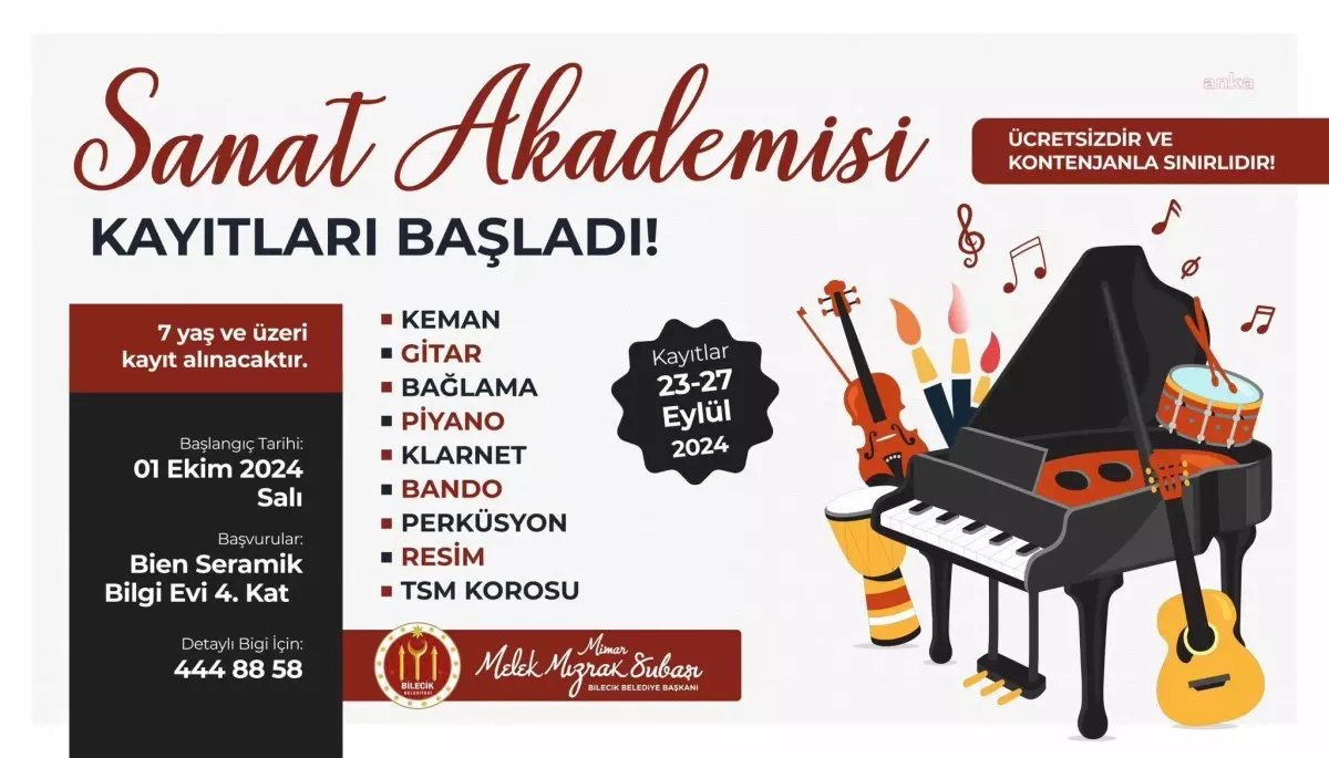 Bilecik Belediyesi\'nde Sanat Akademisi Müzik Kursları Kayıtları Başladı