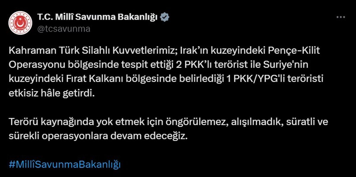 TSK\'dan Pençe-Kilit ve Fırat Kalkanı Operasyonu