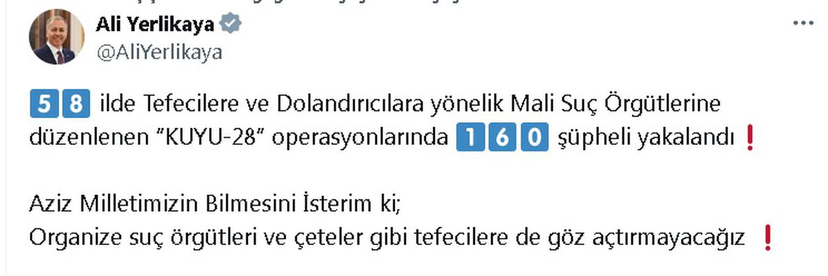 58 İlde Tefecilere Operasyon
