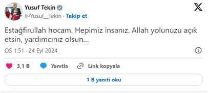 Bakan Yusuf'tan kendisine hakaret eden şahsa ders niteliğinde cevap!