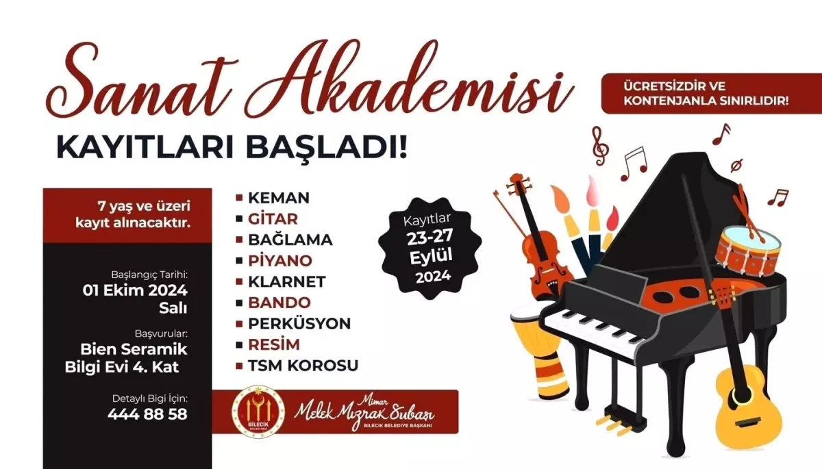 Bilecik\'te Sanat Akademisi Müzik Kursları Kayıtları Başladı