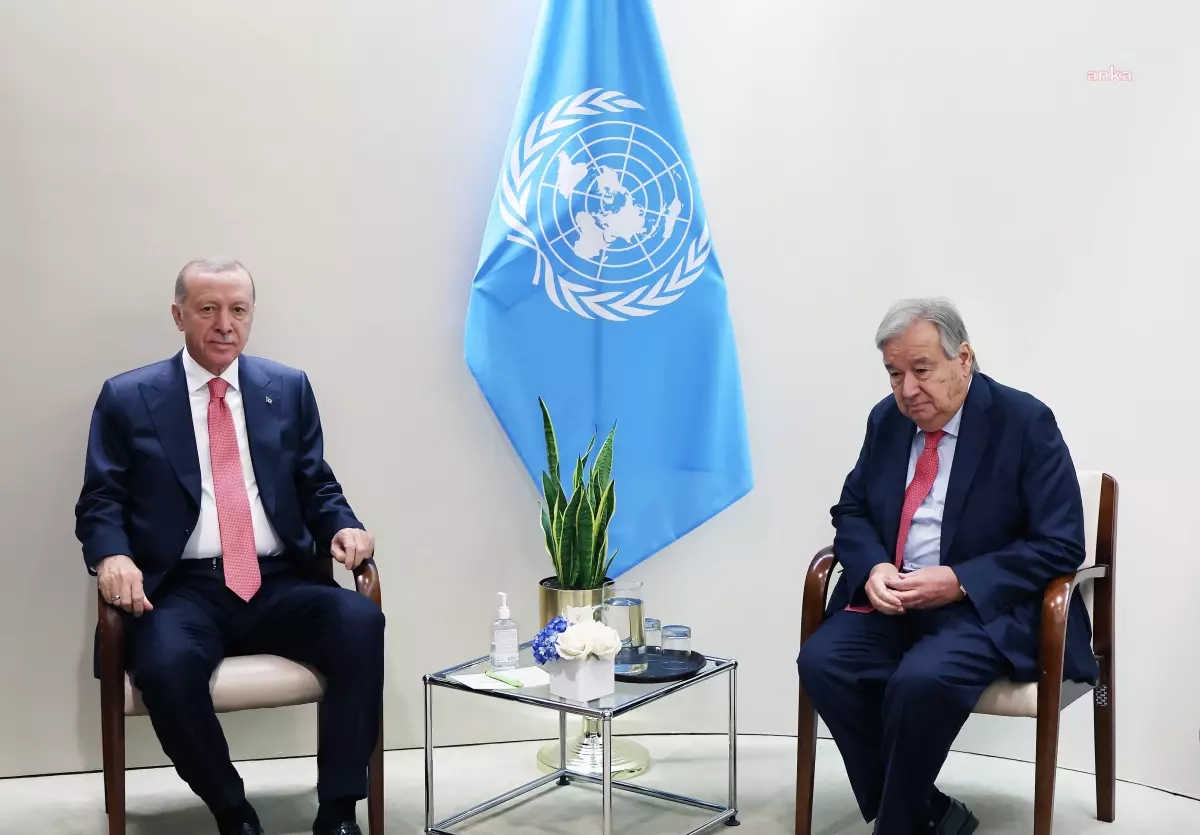 Cumhurbaşkanı Erdoğan, BM Genel Sekreteri Guterres ile Filistin ve Kıbrıs\'ı Görüştü