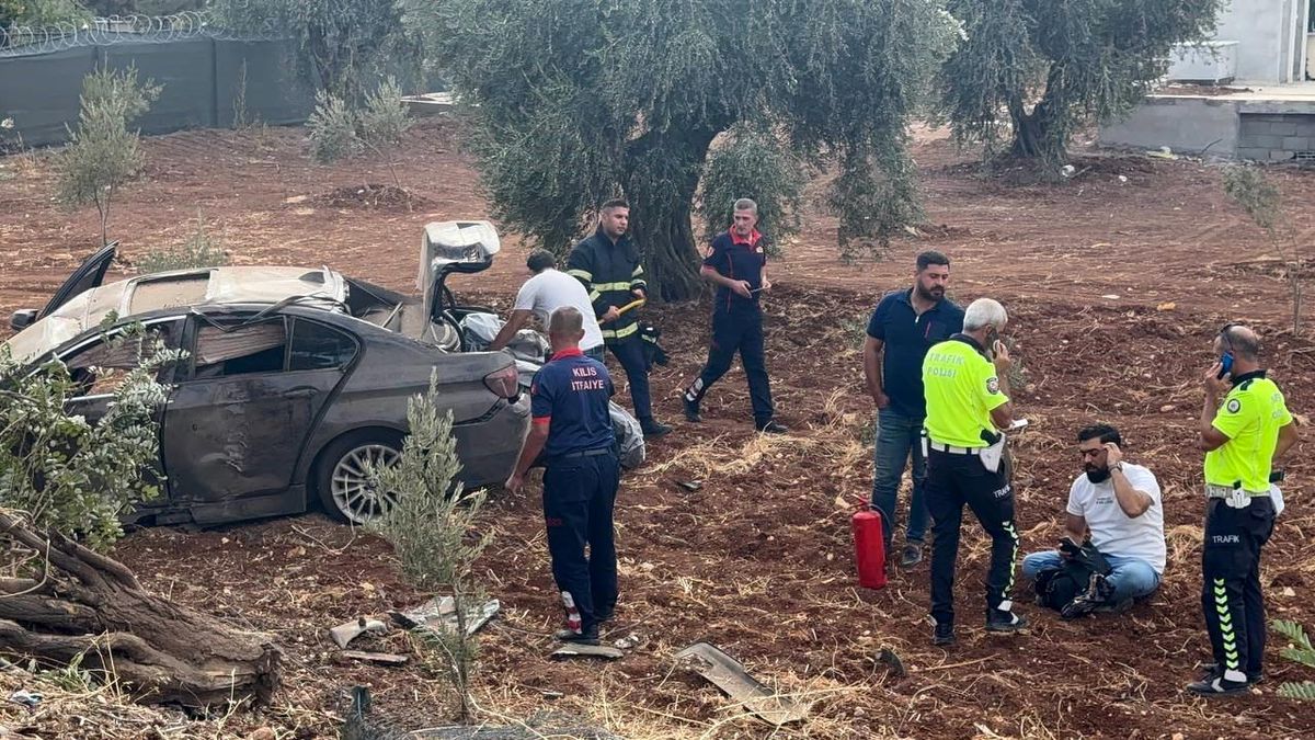 Kilis\'te Kontrolden Çıkan Araç Zeytin Ağaçlarını Biçti