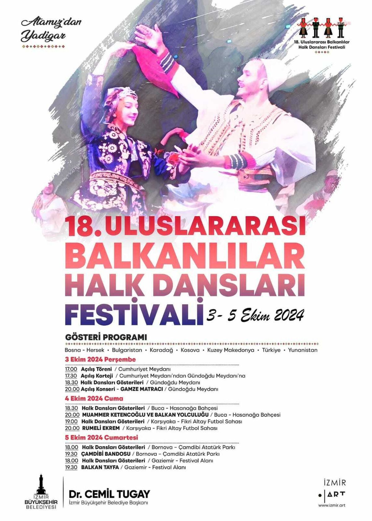 İzmir\'de 18. Uluslararası Balkanlılar Halk Dansları Festivali Başlıyor