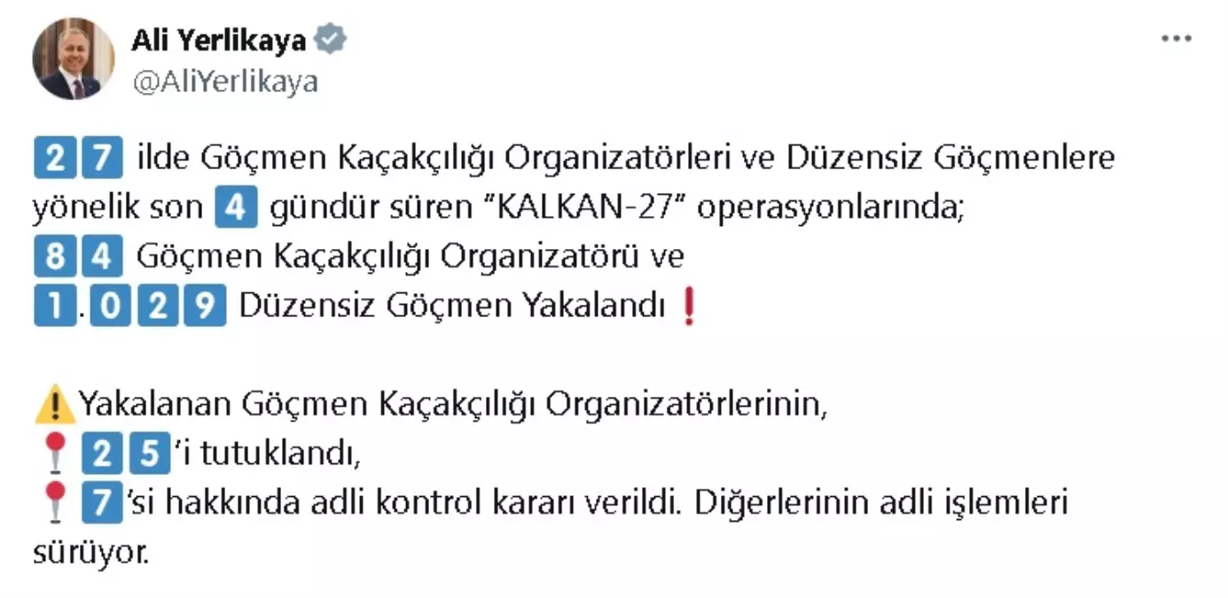 Kalkan-27 Operasyonu: 84 Göçmen Kaçakçısı Yakalandı