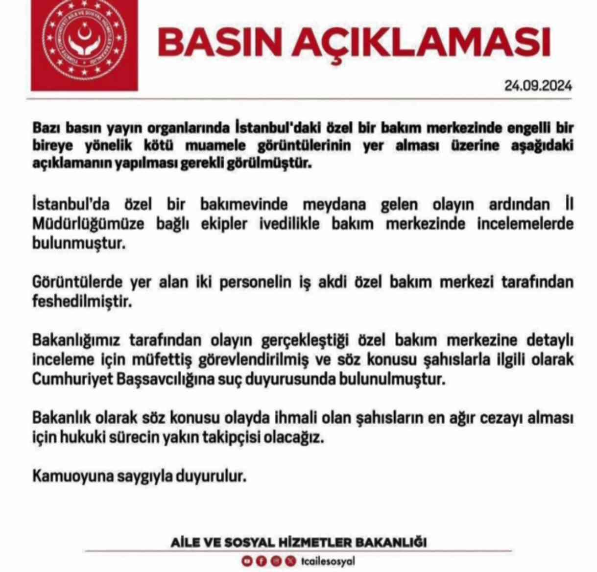 Bakım merkezindeki dehşete bakanlık el attı! Kurum avukatı alçaklığı bu sözlerle savundu