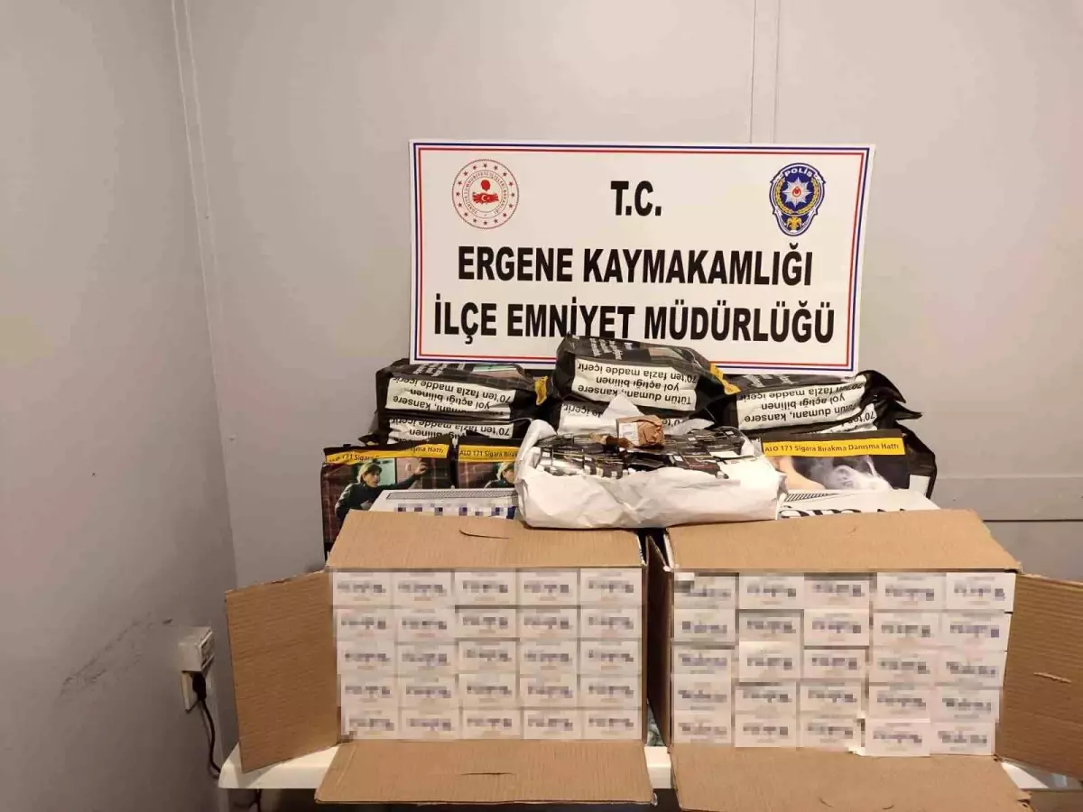 Tekirdağ\'da Bandrolsüz Tütün ve Makaron Ele Geçirildi