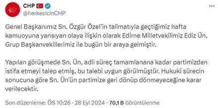 CHP lideri, ABD dönüşü düğmeye bastı! Edirne Milletvekili Ediz Ün istifa etti