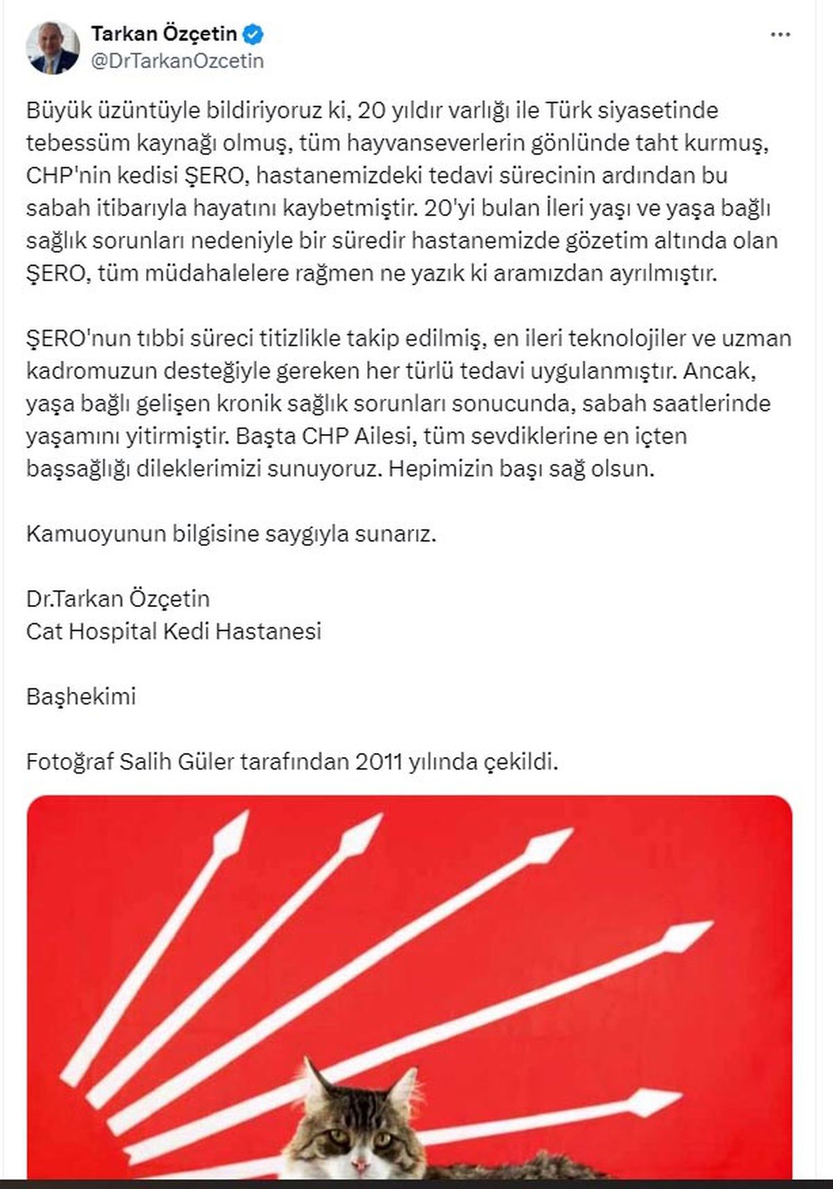 CHP\'nin Maskotu Şero Hayatını Kaybetti