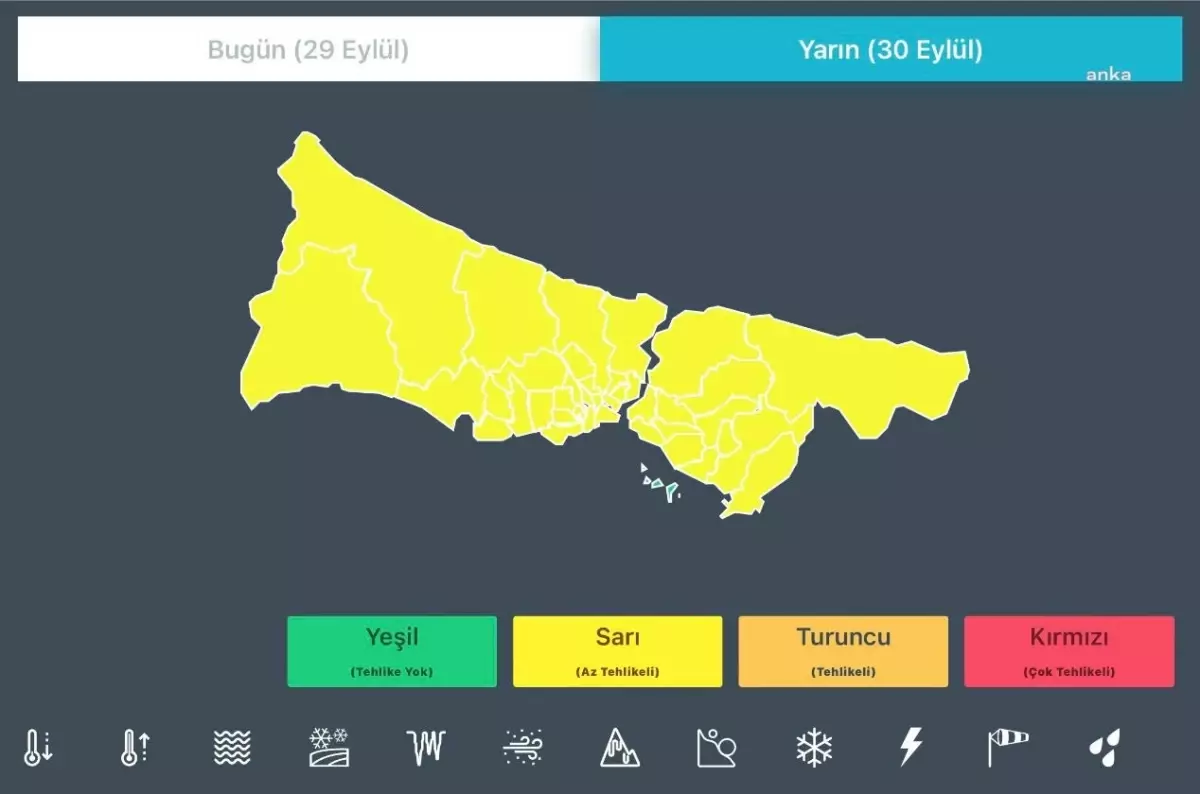 İstanbul’da Sağanak Yağış Uyarısı