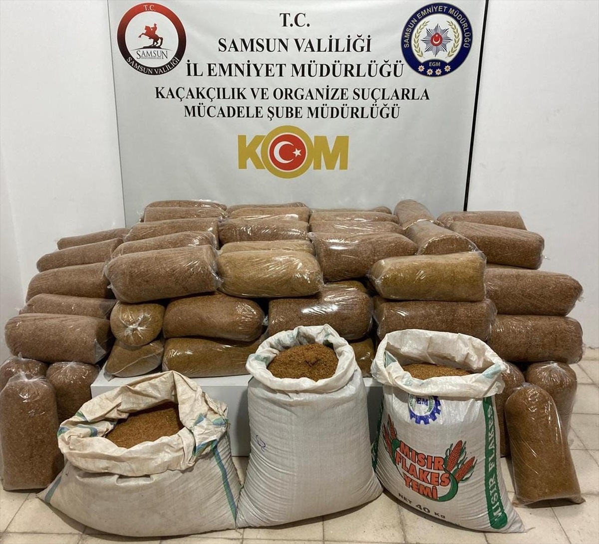 Samsun\'da 435 kg Kaçak Tütün Ele Geçirildi