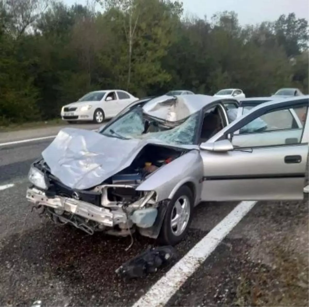 Zonguldak\'ta Büyükbaş Hayvana Çarpan Otomobilde 4 Yaralı