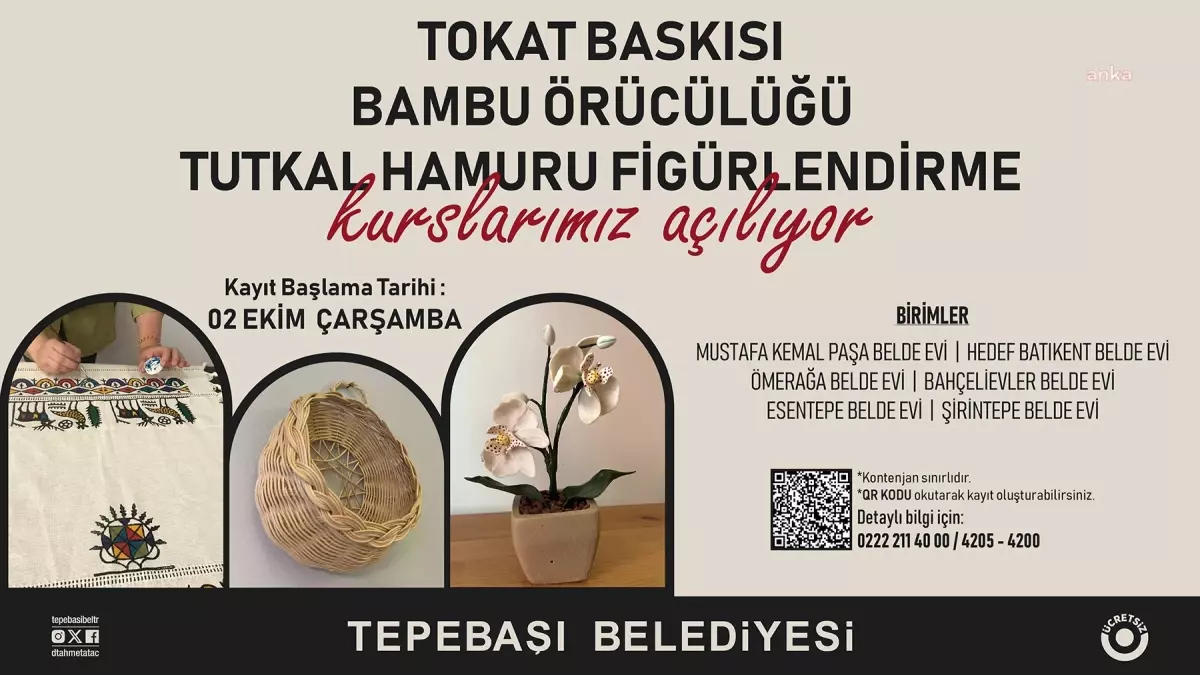 Tepebaşı\'nda Yeni El Sanatları Kursları Başlıyor