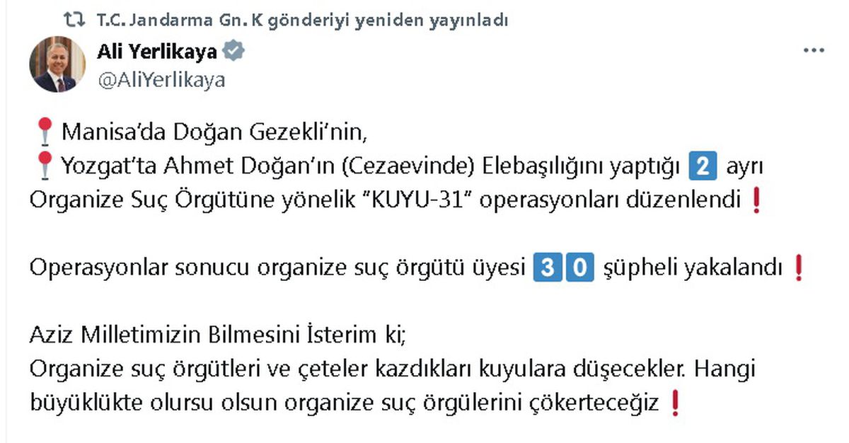 Organize Suç Operasyonu: 30 Şüpheli Yakalandı