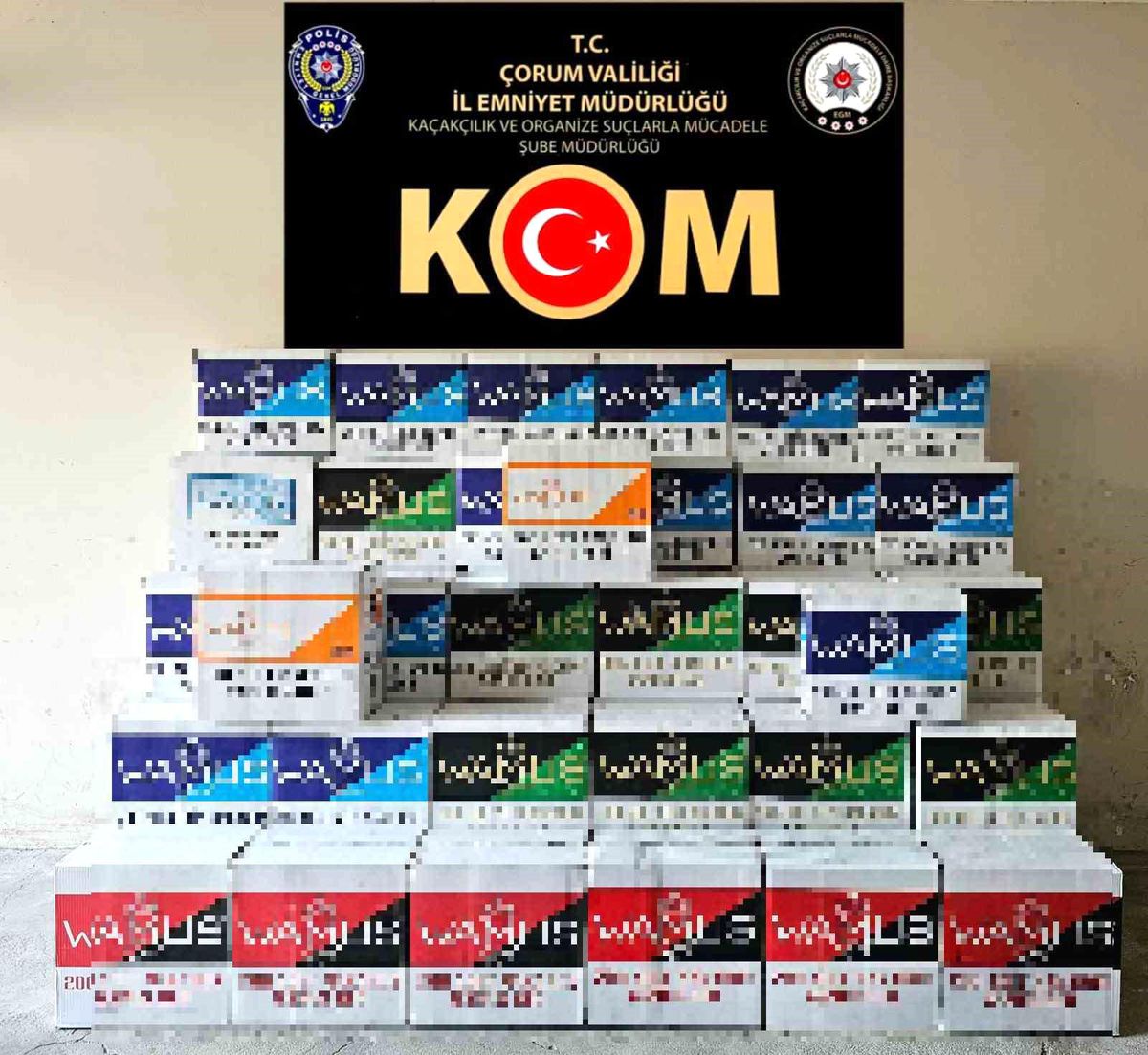 Çorum\'da 1 Milyon Kaçak Sigara Ele Geçirildi