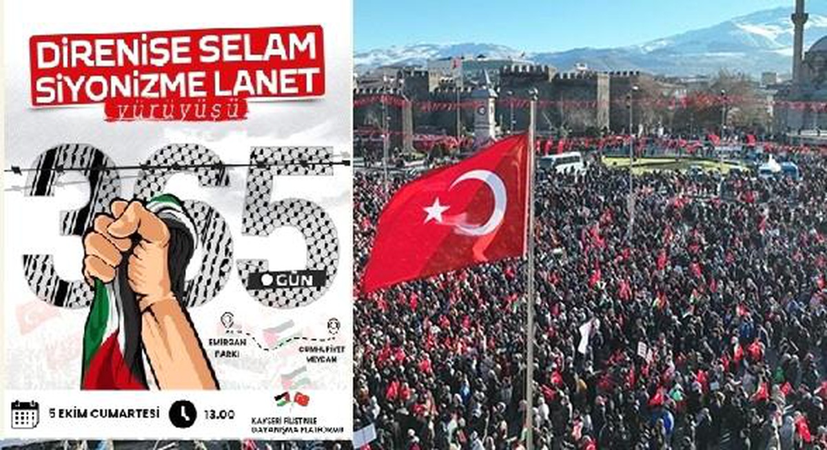 Kayseri\'de Filistin Direnişi Yürüyüşü