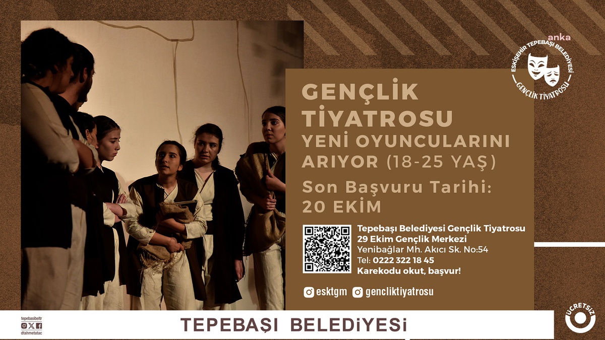 Tepebaşı Belediyesi Gençlik Tiyatrosu Yeni Öğrencilerini Arıyor
