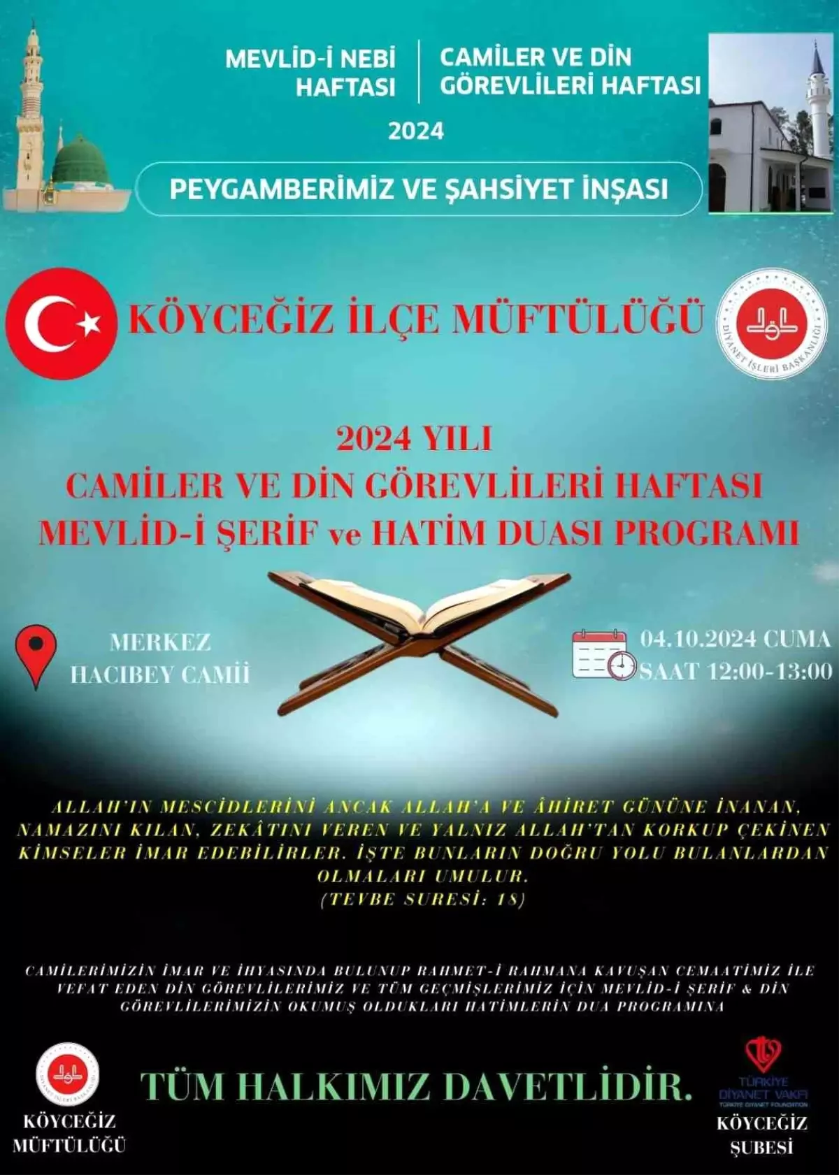 Köyceğiz’de Mevlid-i Şerif Programı