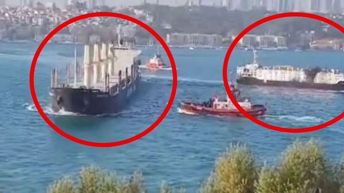 Üsküdar açıklarında 2 gemi çarpıştı