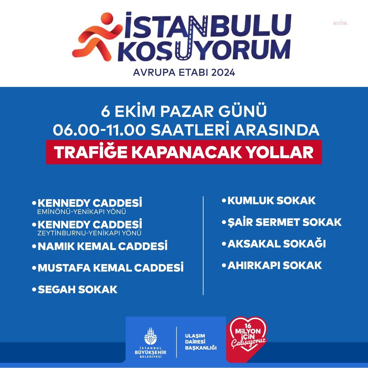 İstanbul\'da Renkli Koşu Nedeniyle Trafik Önlemleri