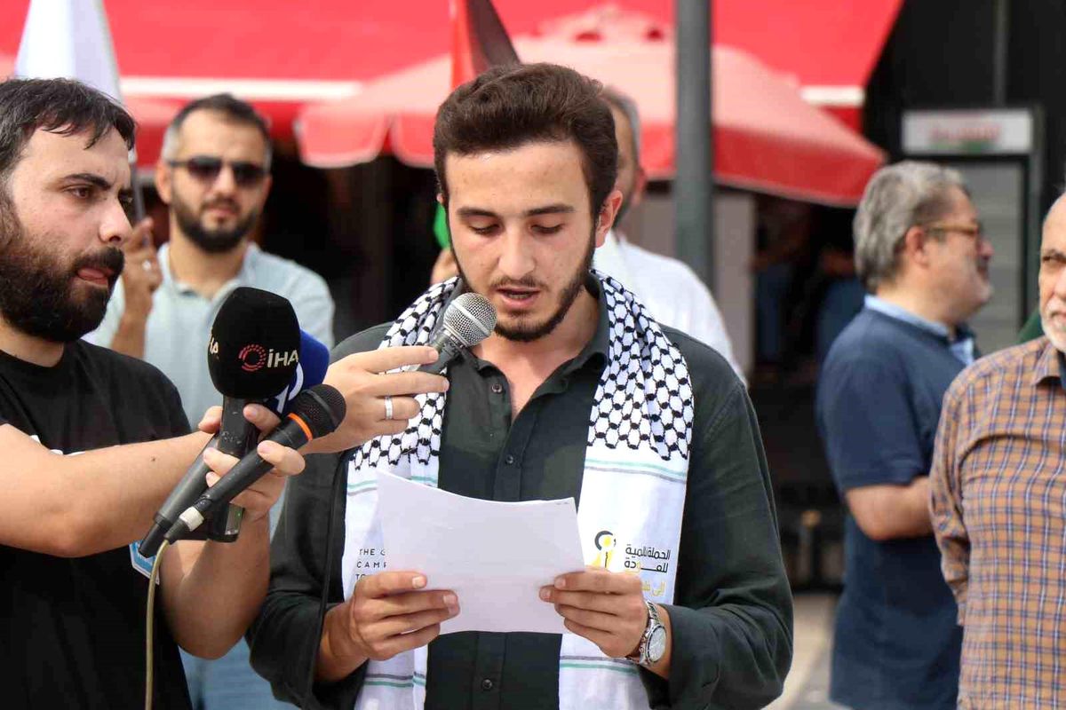 Sakarya tek yürek oldu, İsrail\'in zulmüne karşı yürüdü