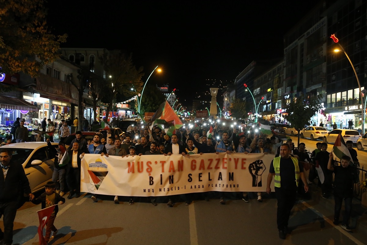 Muş\'ta Gazze Saldırıları Protesto Edildi