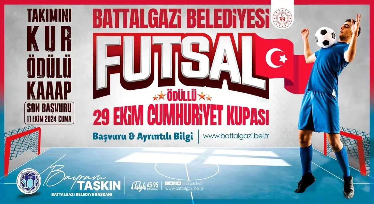 Battalgazi\'de 29 Ekim Cumhuriyet Kupası Futsal Turnuvası Başlıyor