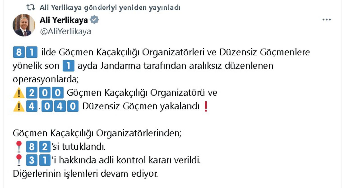 200 Göçmen Kaçakçısı Yakalandı