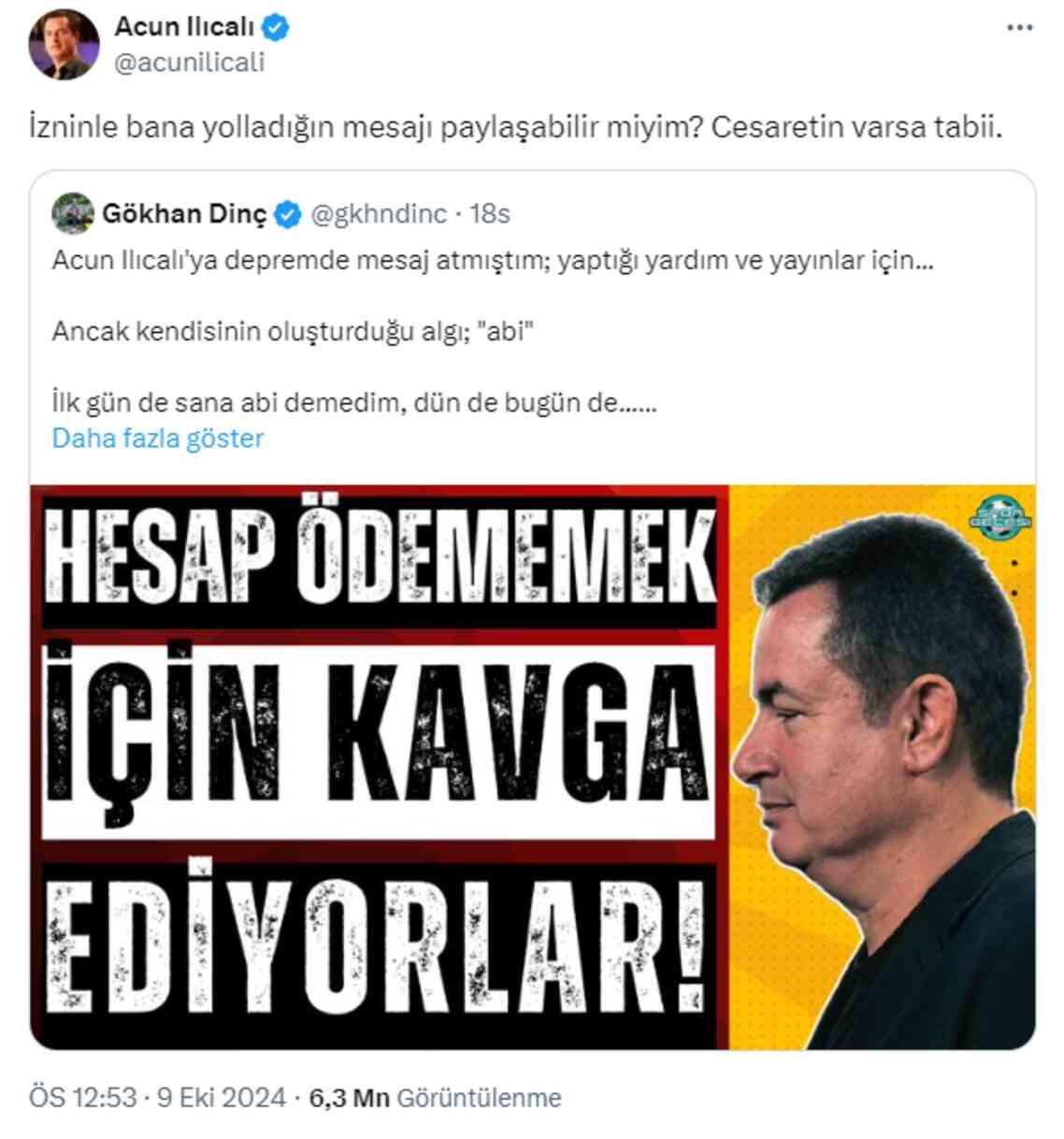 Acun Ilıcalı ve Gökhan Dinç arasındaki 'Abi' tartışması gündem oldu