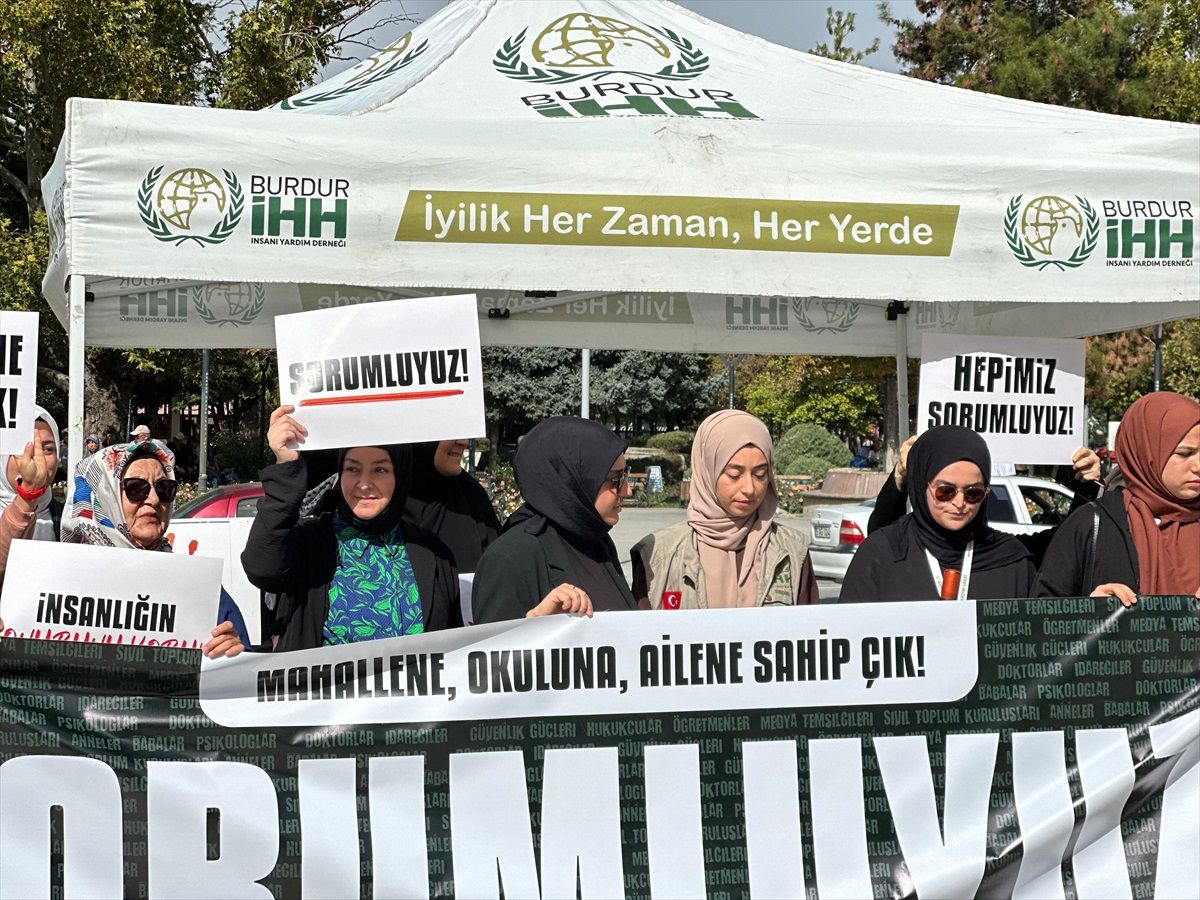 Burdur\'da Filistin İçin Protesto