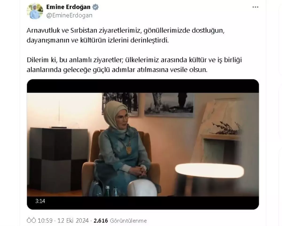 Emine Erdoğan: Ziyaretlerimiz Dostluğun ve Kültürün İzlerini Derinleştirdi