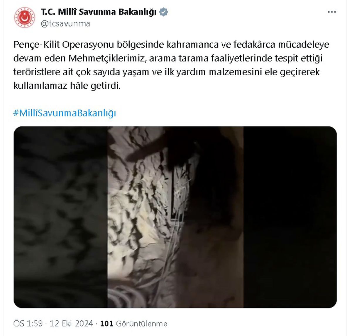 Pençe-Kilit Operasyonu\'nda Terör Malzemeleri Ele Geçirildi