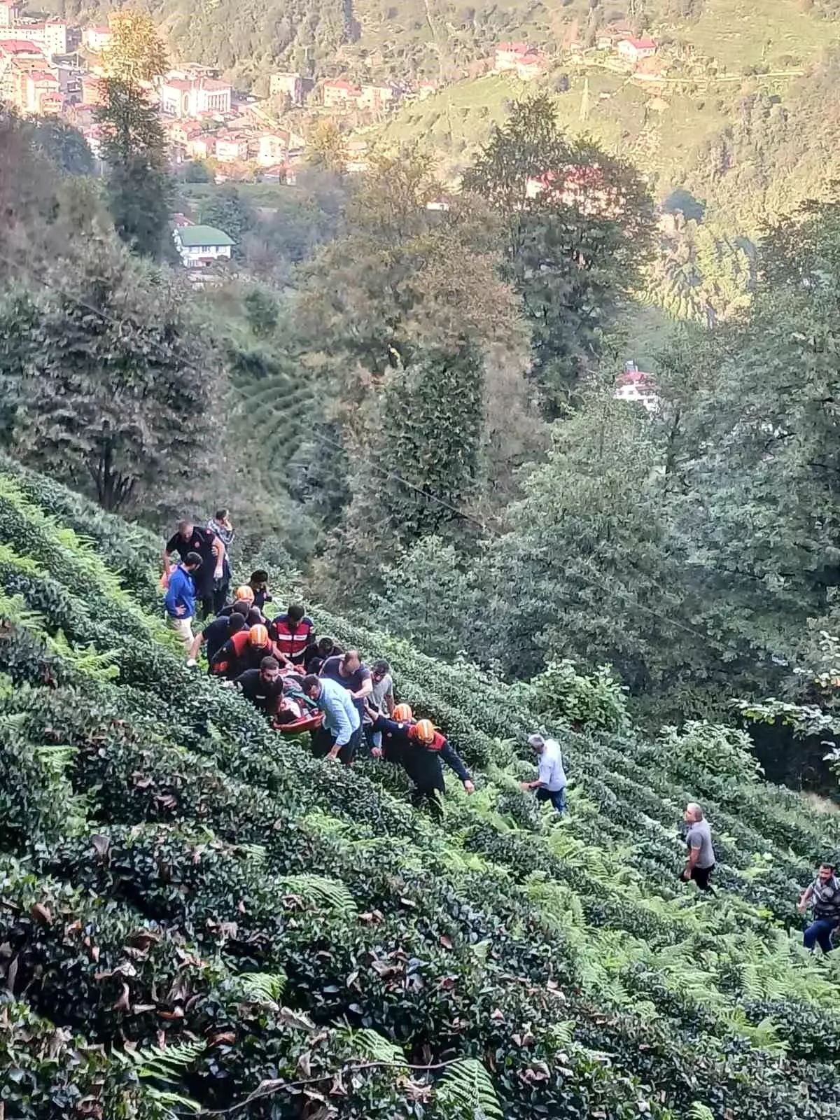 Rize\'de araç uçuruma yuvarlandı: 1 ölü, 1 yaralı