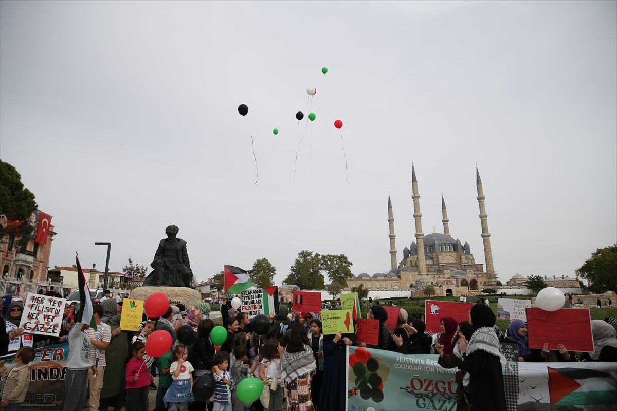 Edirne\'de Filistin İçin Protesto