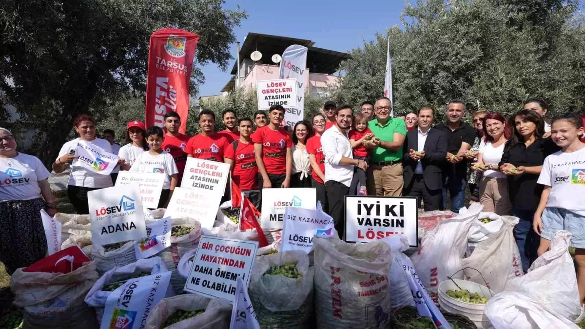 LÖSEV için Zeytin Hasadı ve Heykel Açılışı