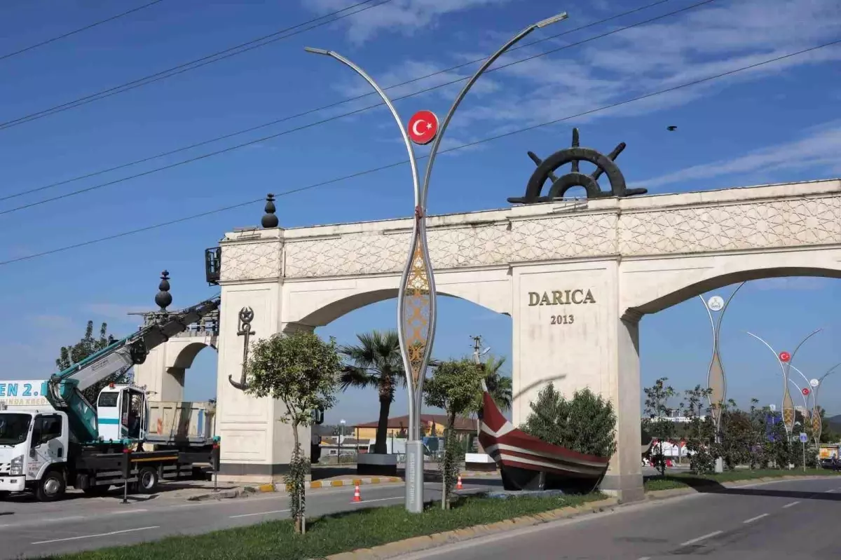 Darıca Şehir Giriş Kapısında Yenileme Çalışmaları Başladı