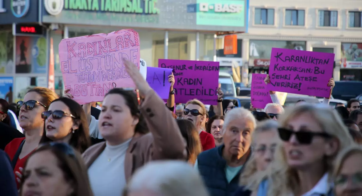 Keşan\'da Kadınlardan Şiddet Protestosu