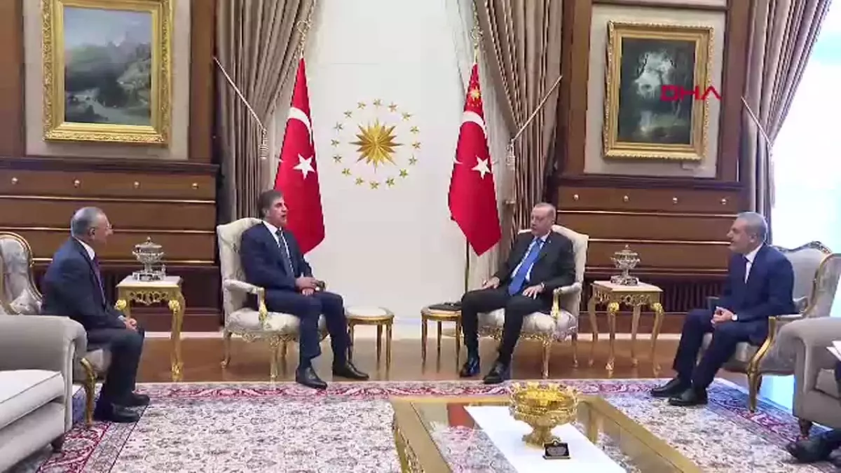 ANKARA Cumhurbaşkanı Erdoğan, Irak Kürt Bölgesel Yönetimi Başkanı Neçirvan Barzani\'yi kabul etti