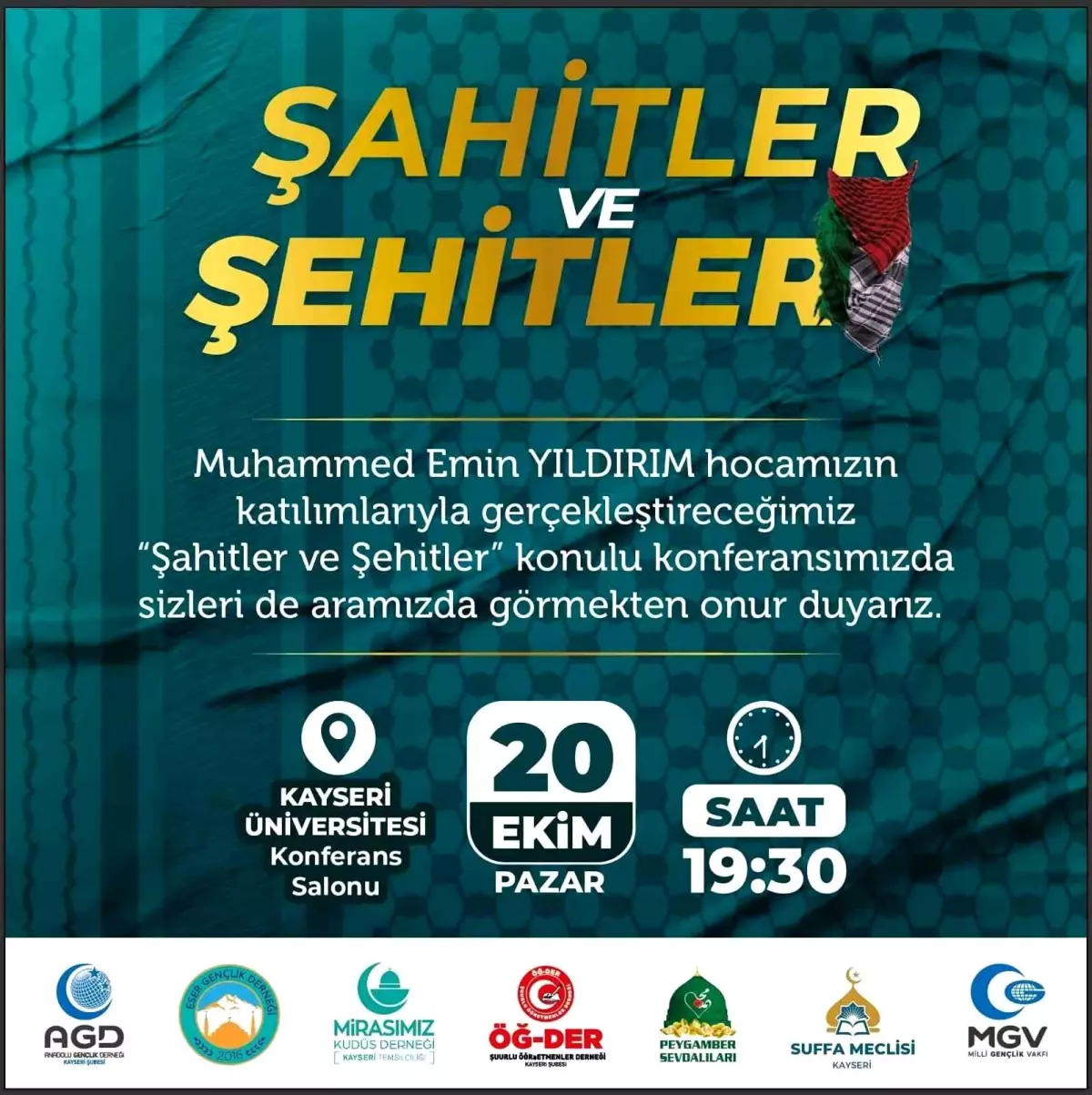 Kayseri\'de \'Şahitler ve Şehitler\' konferansı düzenlenecek