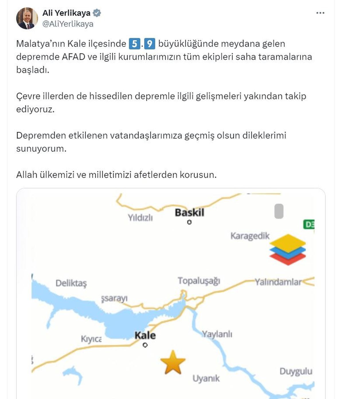 Bakan Yerlikaya: Saha Taramaları Başladı