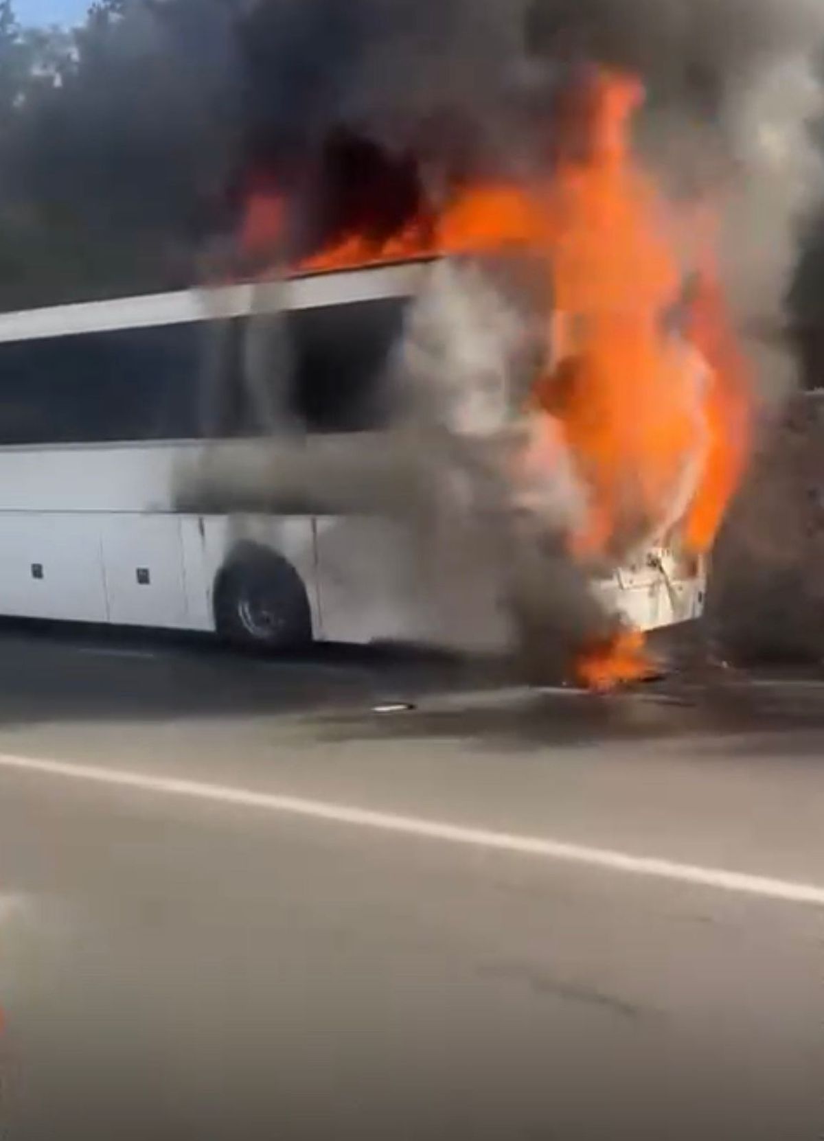 Bursa\'da Servis Otobüsü Yangını