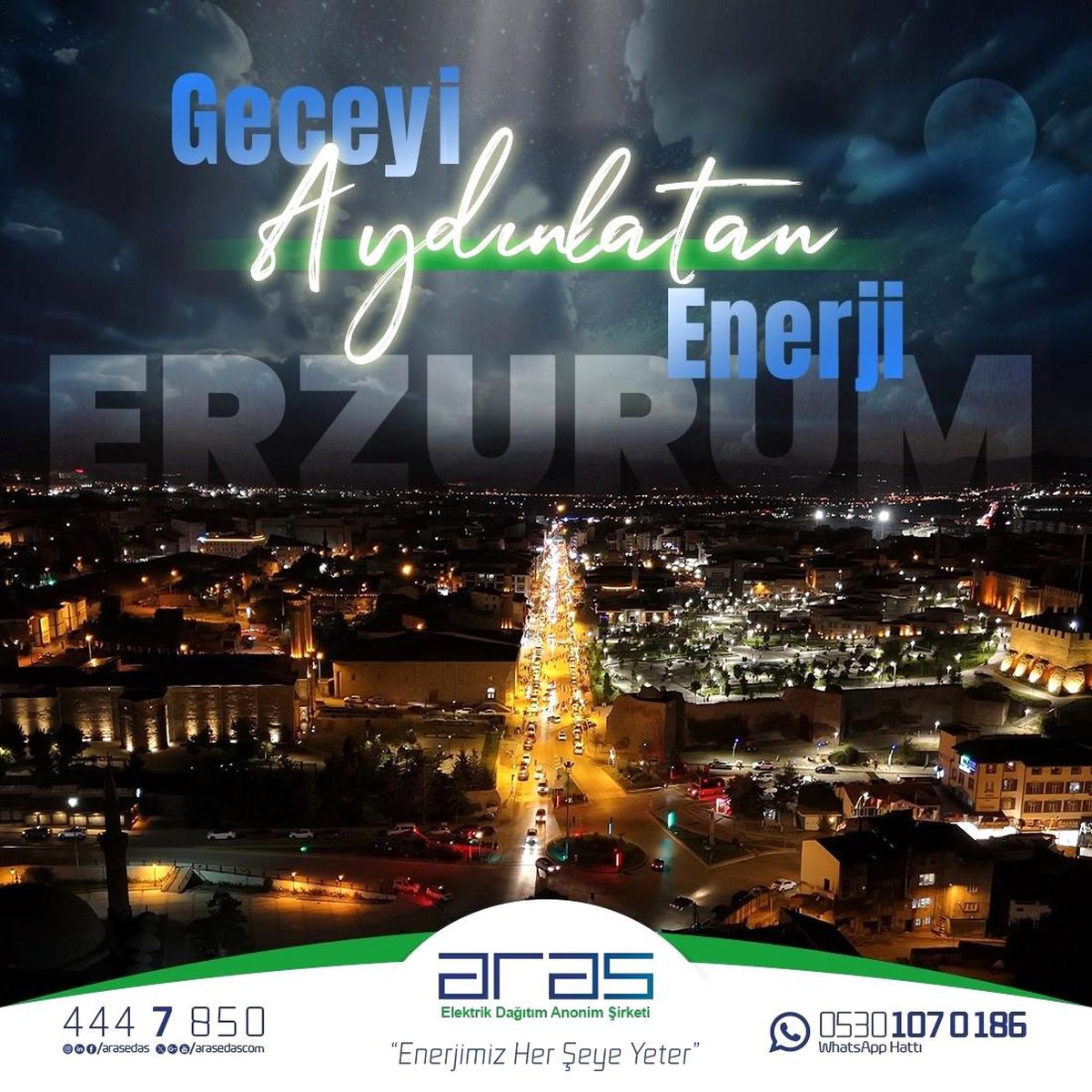 Aras Elektrik Erzurum\'da Aydınlatma Projeleriyle Güçleniyor